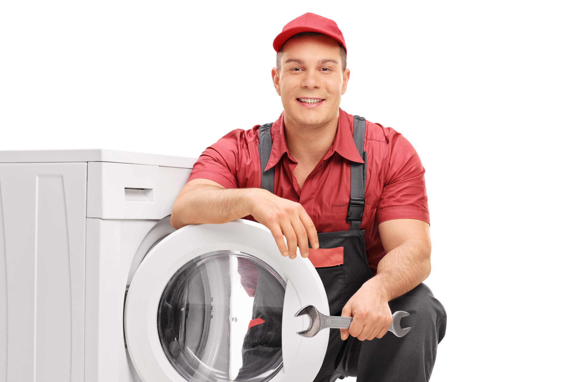 Professional dryer repair technician servicing a dryer in Winnipeg
